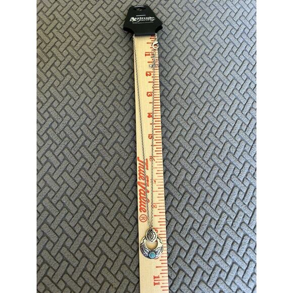 Attitude Jewelry Montana Silversmiths Hoop Earrings & Necklace Turquoise Western - Picture 7 of 10